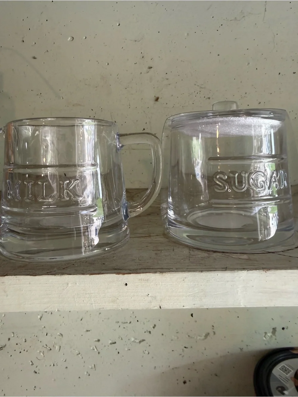 Hearth & Hand Clear Glass Milk Pitcher and Sugar Jar Set